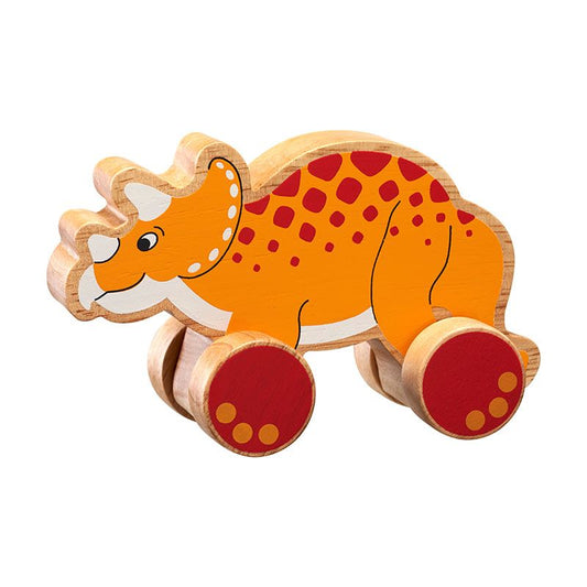 Lanka Kade - Wooden Triceratops Push Along Toy