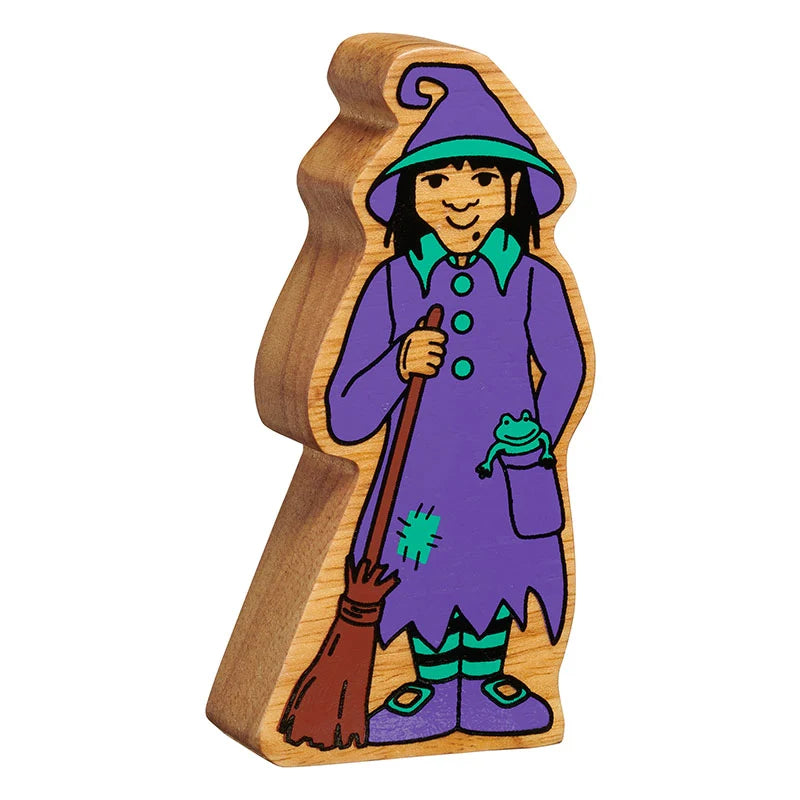 Lanka Kade - Wooden Purple & Green Witch
