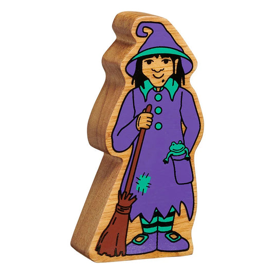 Lanka Kade - Wooden Purple & Green Witch