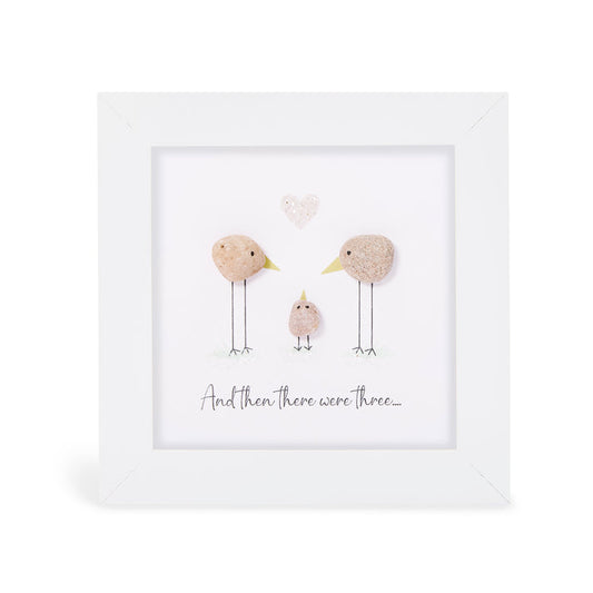 Pebble Art Pictures - New Baby - 'And then there were three'