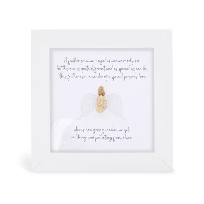 Pebble Art Pictures - Guardian Angel  - 'A feather from an angel'