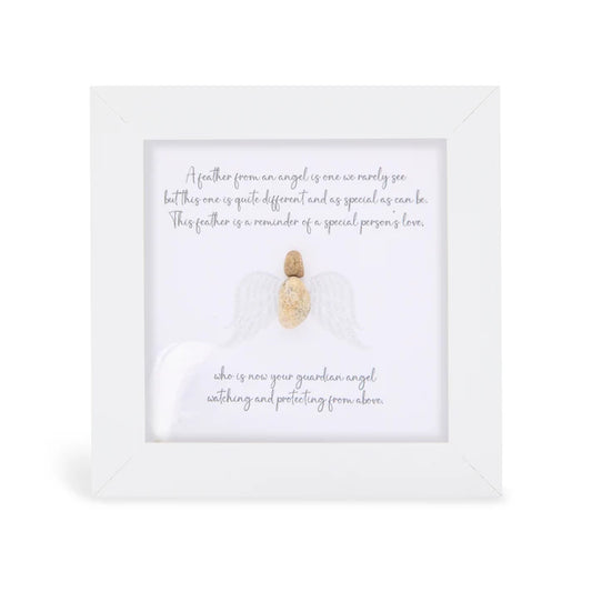 Pebble Art Pictures - Guardian Angel  - 'A feather from an angel'
