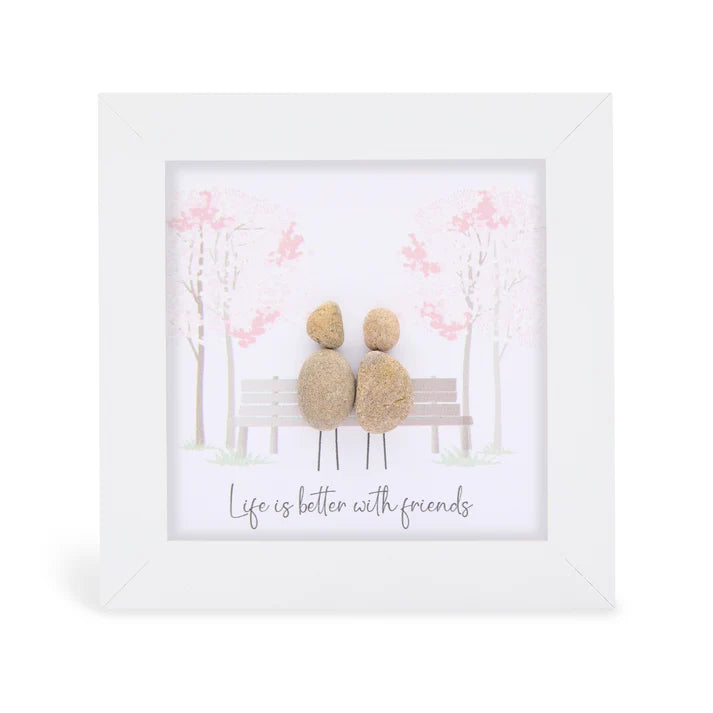 Pebble Art Pictures - 'Life is better with friends'