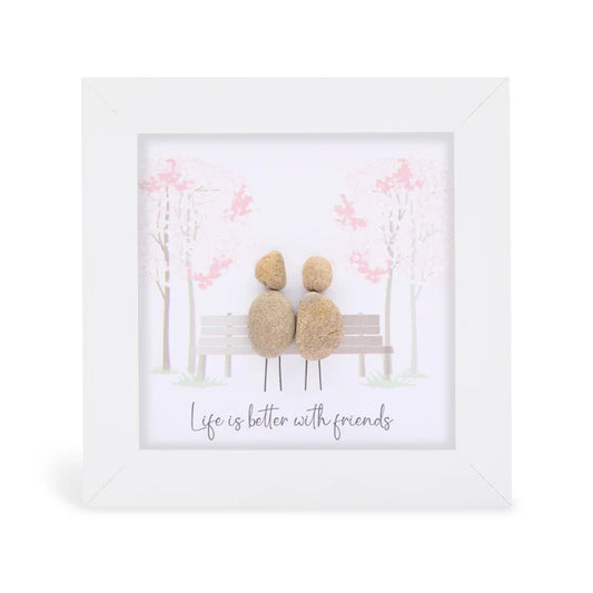 Pebble Art Pictures - 'Life is better with friends'
