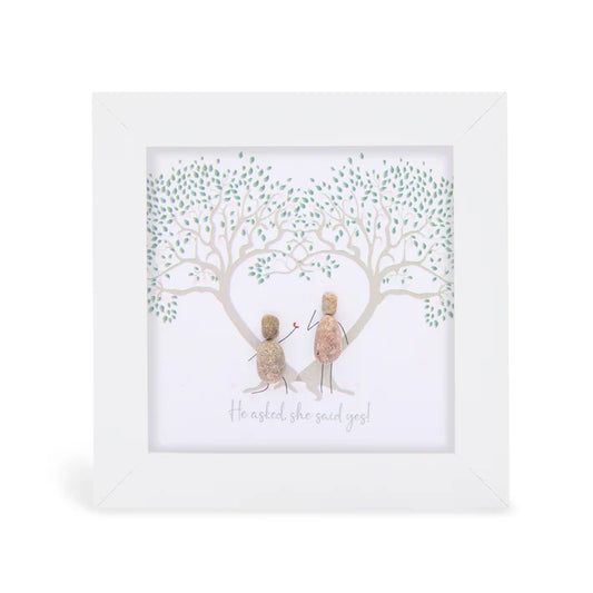 Pebble Art Pictures - Engagement - 'He asked, She said Yes'