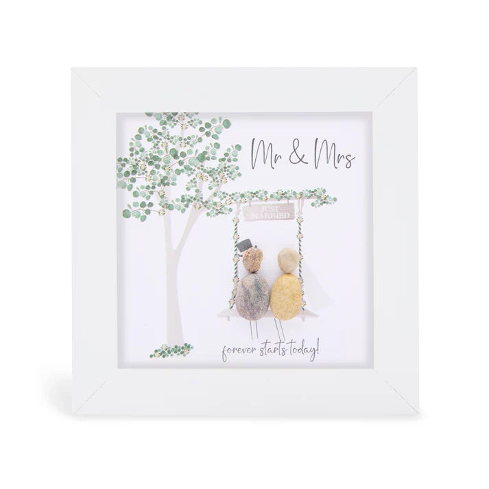 Pebble Art Pictures - 'Mr & Mrs forever starts today'