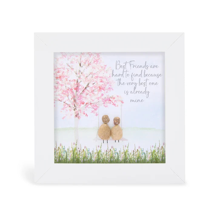 Pebble Art Pictures - 'Best friends are hard to find because the very best one is already mine'
