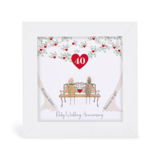 Pebble Art Pictures - Ruby Wedding Anniversary