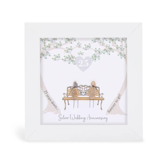 Pebble Art Pictures - Silver Wedding Anniversary
