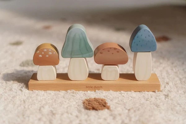 Little Dutch -  Stacking Puzzle Mushrooms - Forest Friends