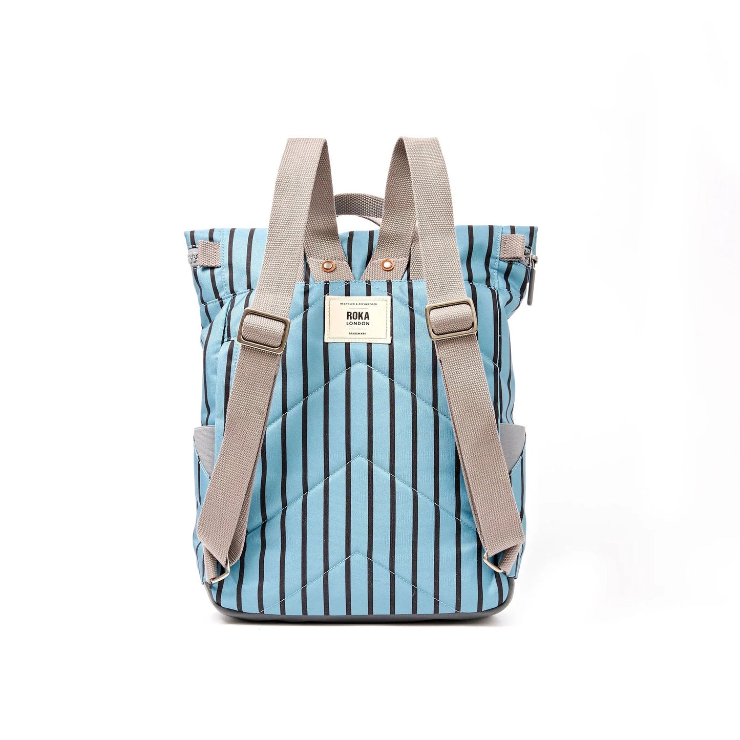 Roka - Canfield Roll Top Backpack in Blue Stripe