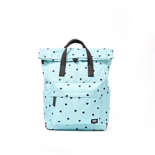 Roka - Canfield Roll Top Backpack in Heart Print