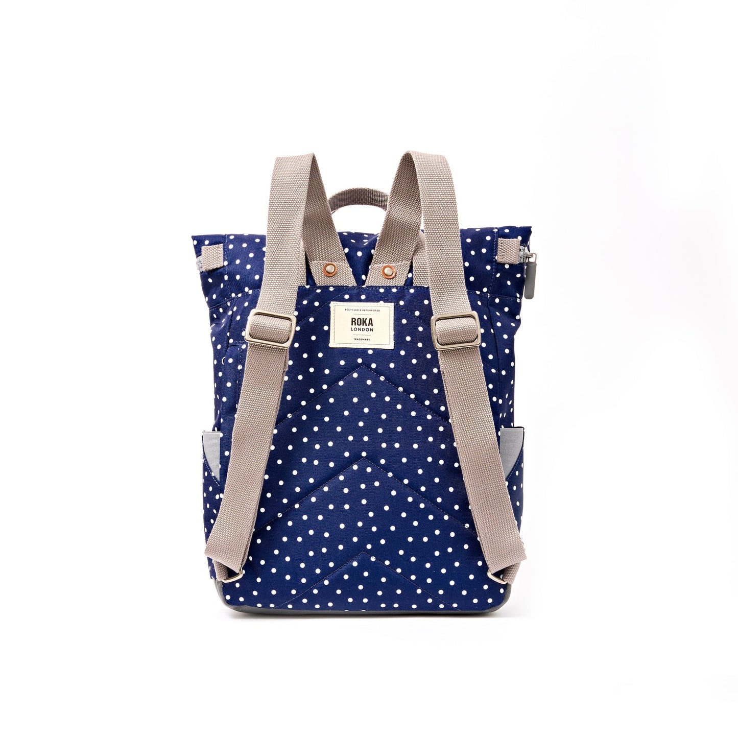 Roka - Canfield Backpack in Navy Polka Dot