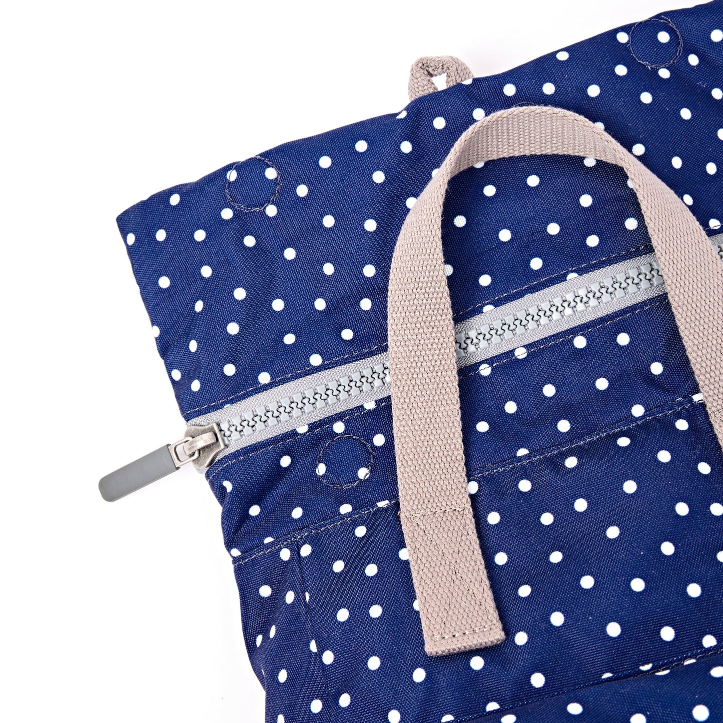 Roka - Canfield Backpack in Navy Polka Dot