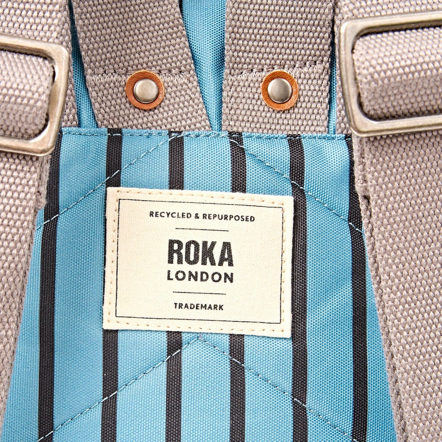 Roka - Canfield Roll Top Backpack in Blue Stripe