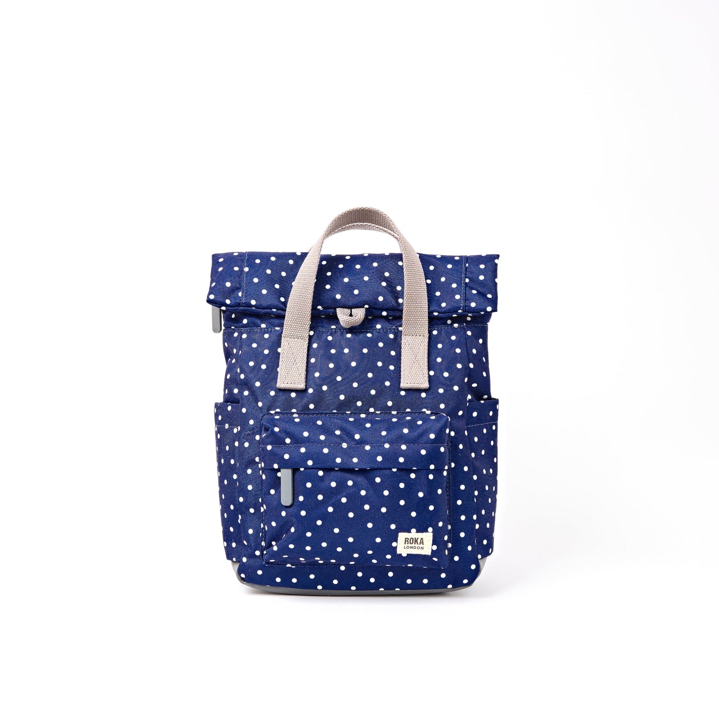 Roka - Canfield Backpack in Navy Polka Dot