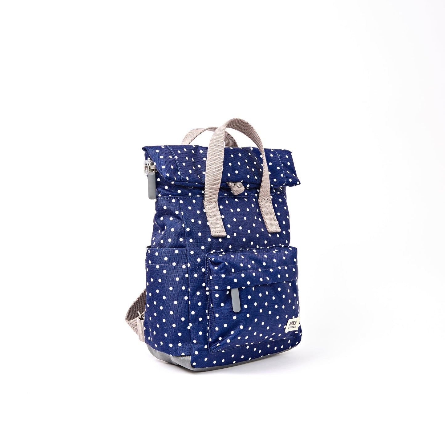 Roka - Canfield Backpack in Navy Polka Dot