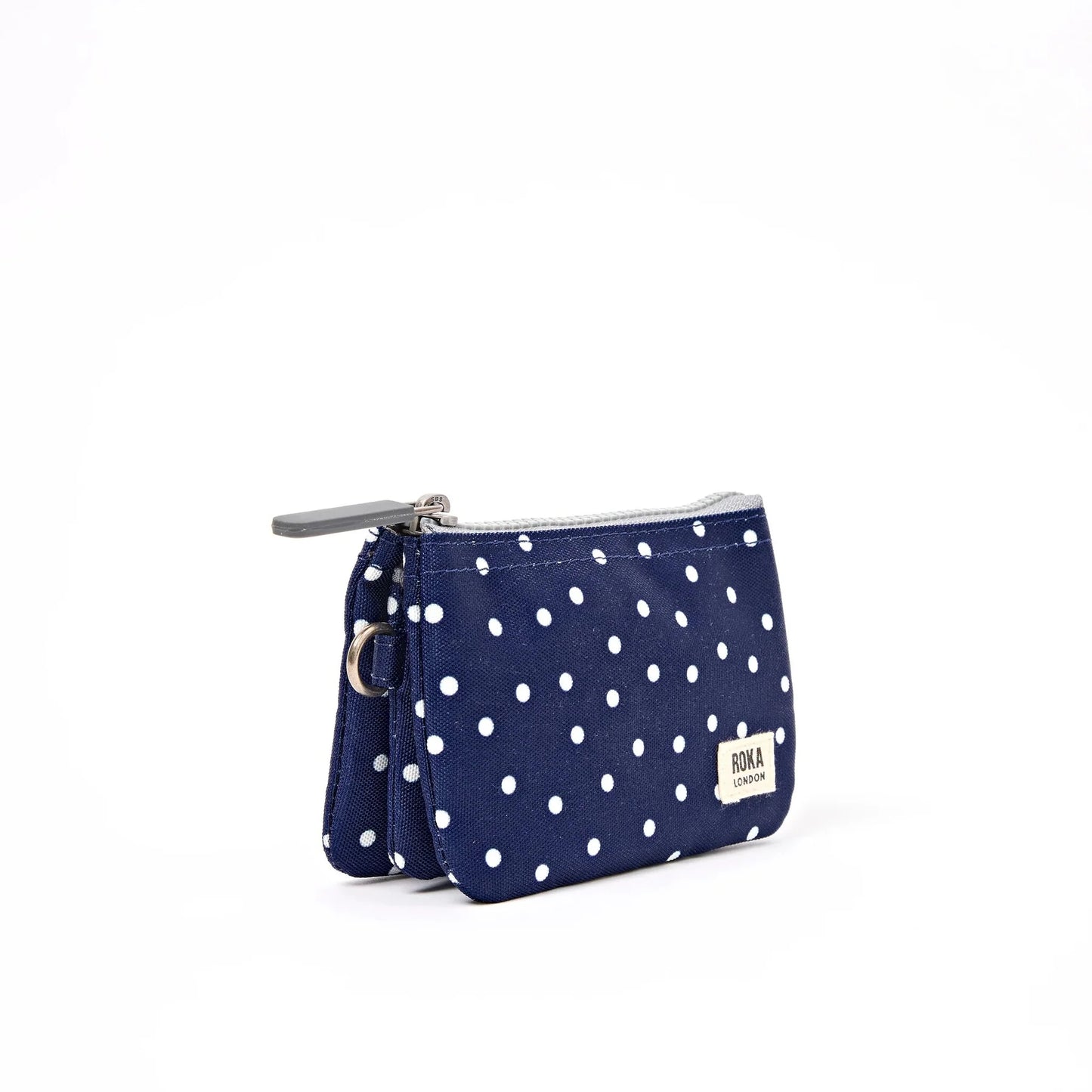Roka - Carnaby Wallet in Navy Polka Dot