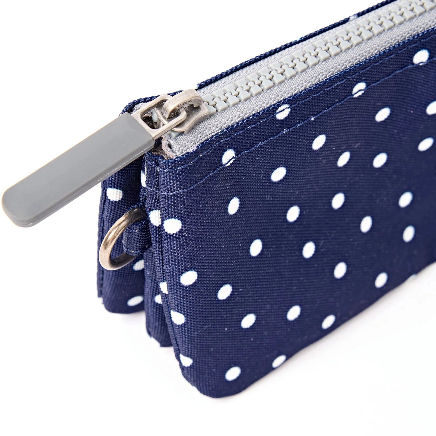Roka - Carnaby Wallet in Navy Polka Dot