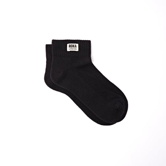 Roka - Wembley Organic Cotton Ankle Socks - Black