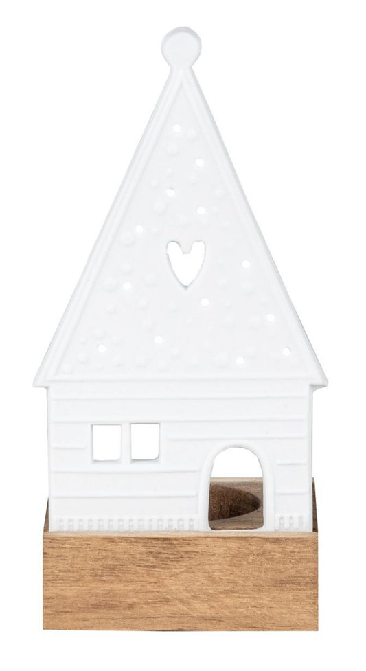 Rader - Gingerbread House Heart - Porcelain Tea Light Holder