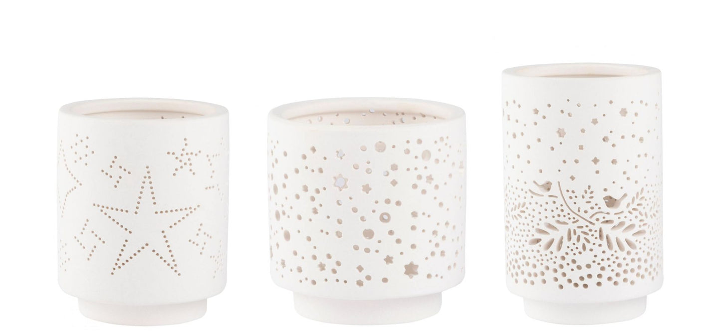 Rader - Porcelain Tealight Holders - Set of 3 Winter Motif