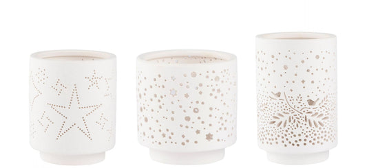 Rader - Porcelain Tealight Holders - Set of 3 Winter Motif