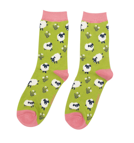 Miss Sparrow - Leaping Sheep Socks - Green