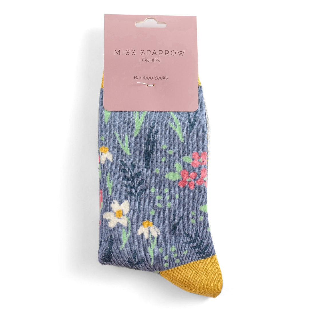 Miss Sparrow - Meadow Floral Socks - Denim