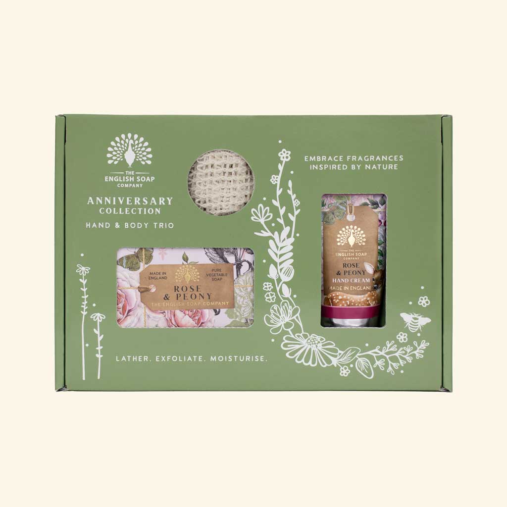 The English Soap Company - Trio Handy & Body Gift Set - Rose & Peony