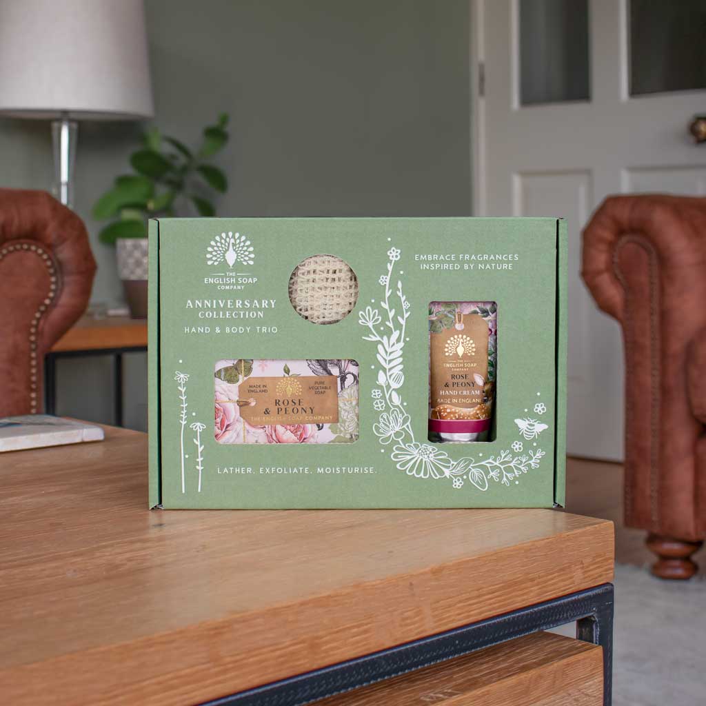 The English Soap Company - Trio Handy & Body Gift Set - Rose & Peony