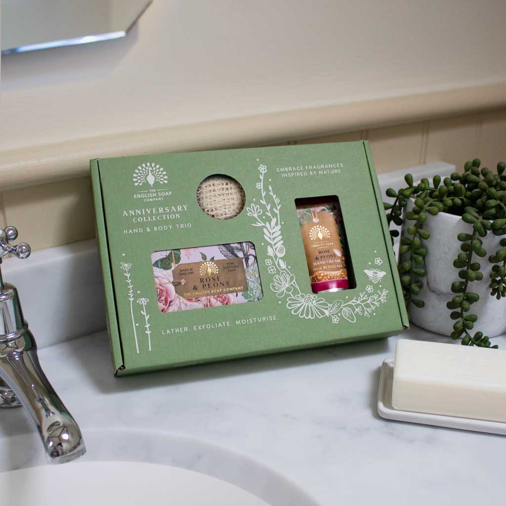 The English Soap Company - Trio Handy & Body Gift Set - Rose & Peony