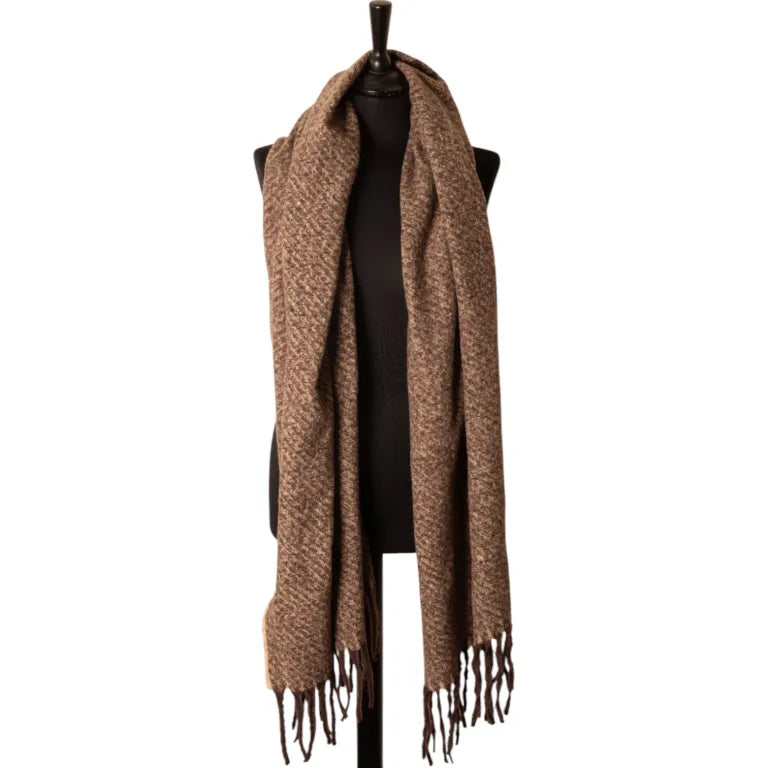 Jess & Lou - Cappuccino & Beige Flecked Winter Scarf