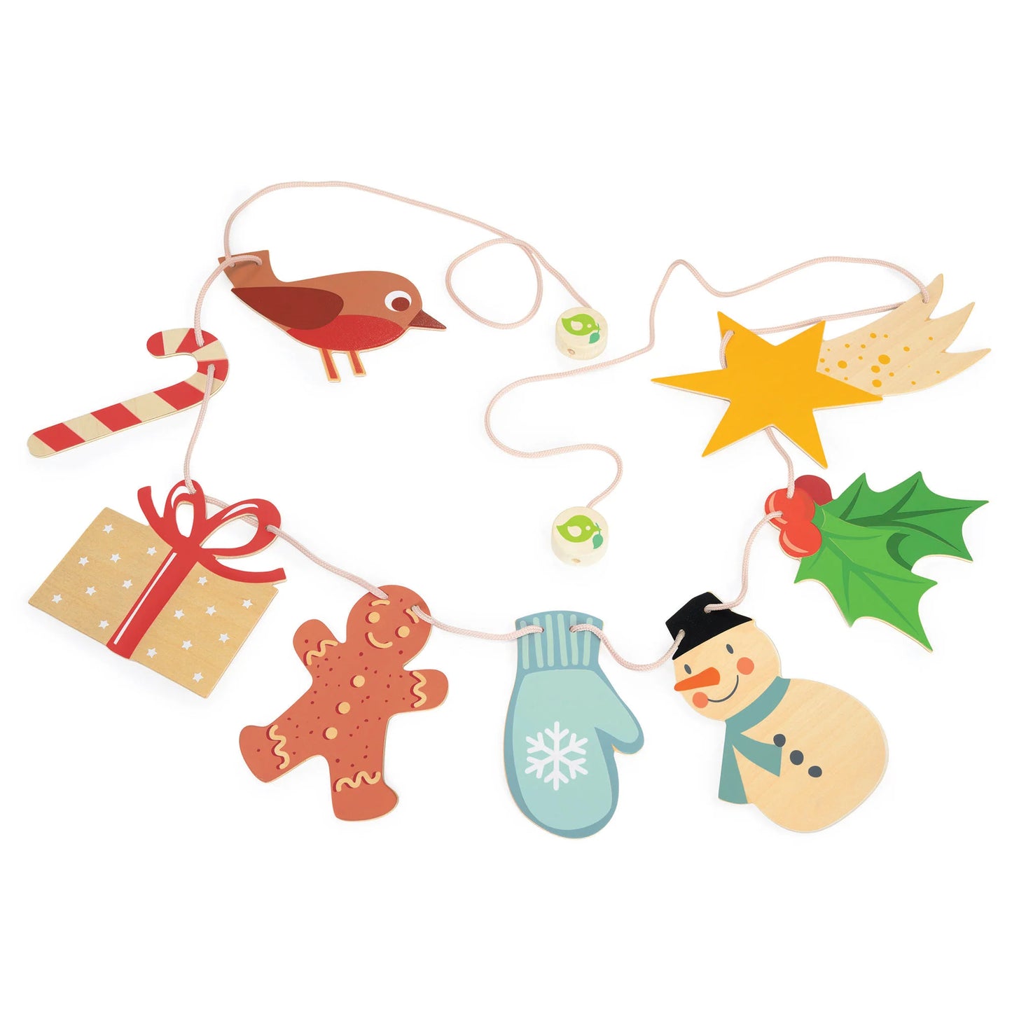Tender Leaf - Wooden Winter Holiday Bunting