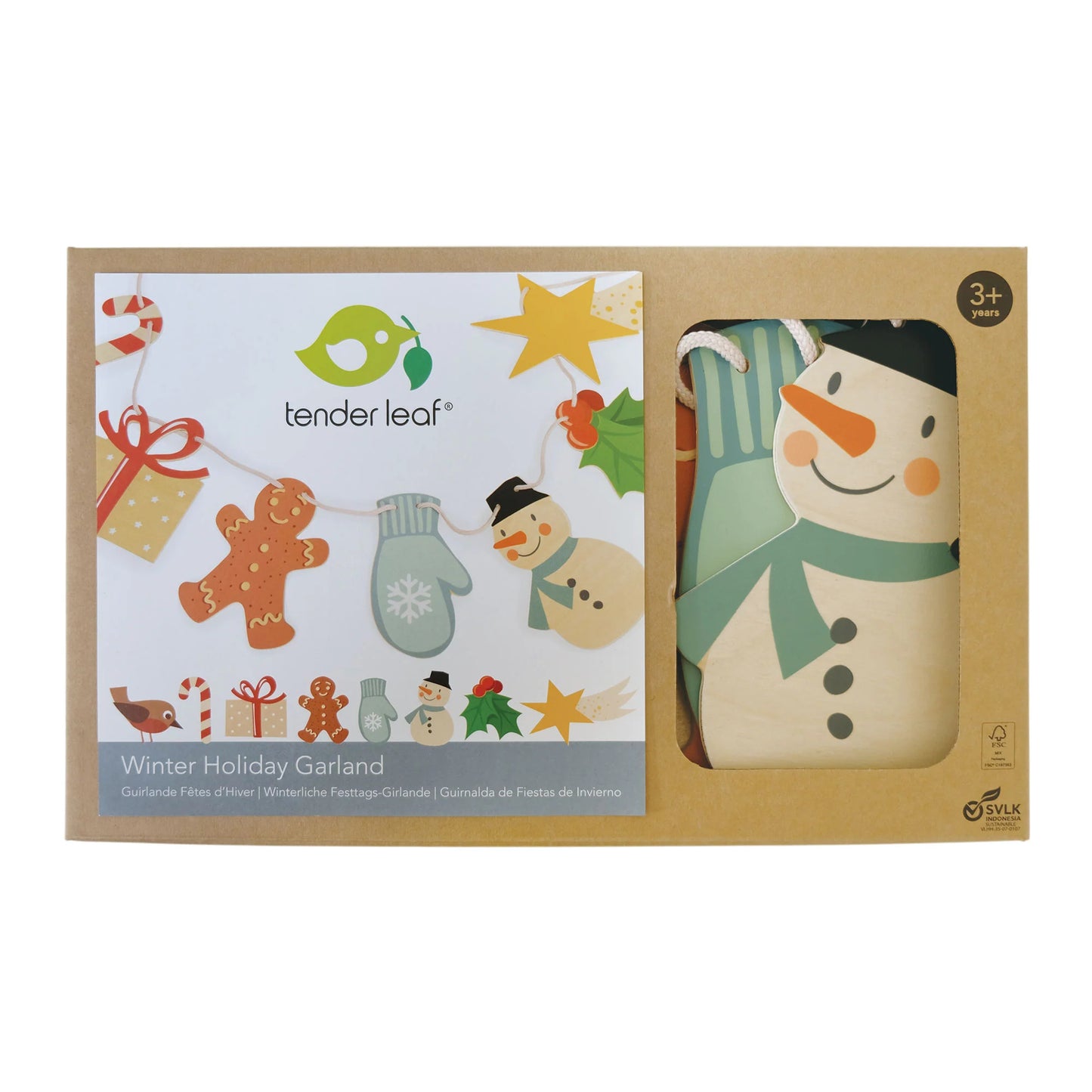 Tender Leaf - Wooden Winter Holiday Bunting