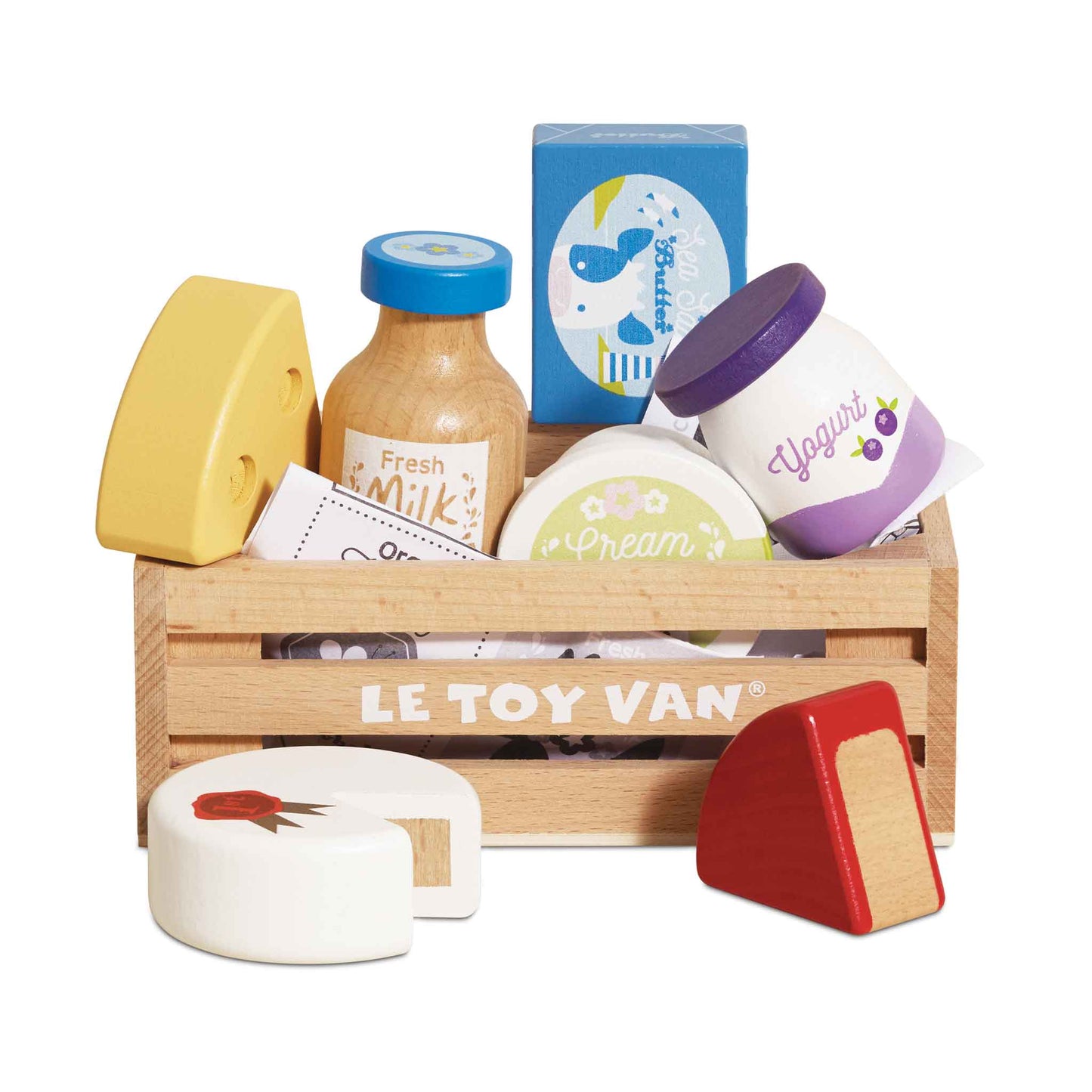 Le Toy Van - Wooden Cheese & Dairy Market Crate