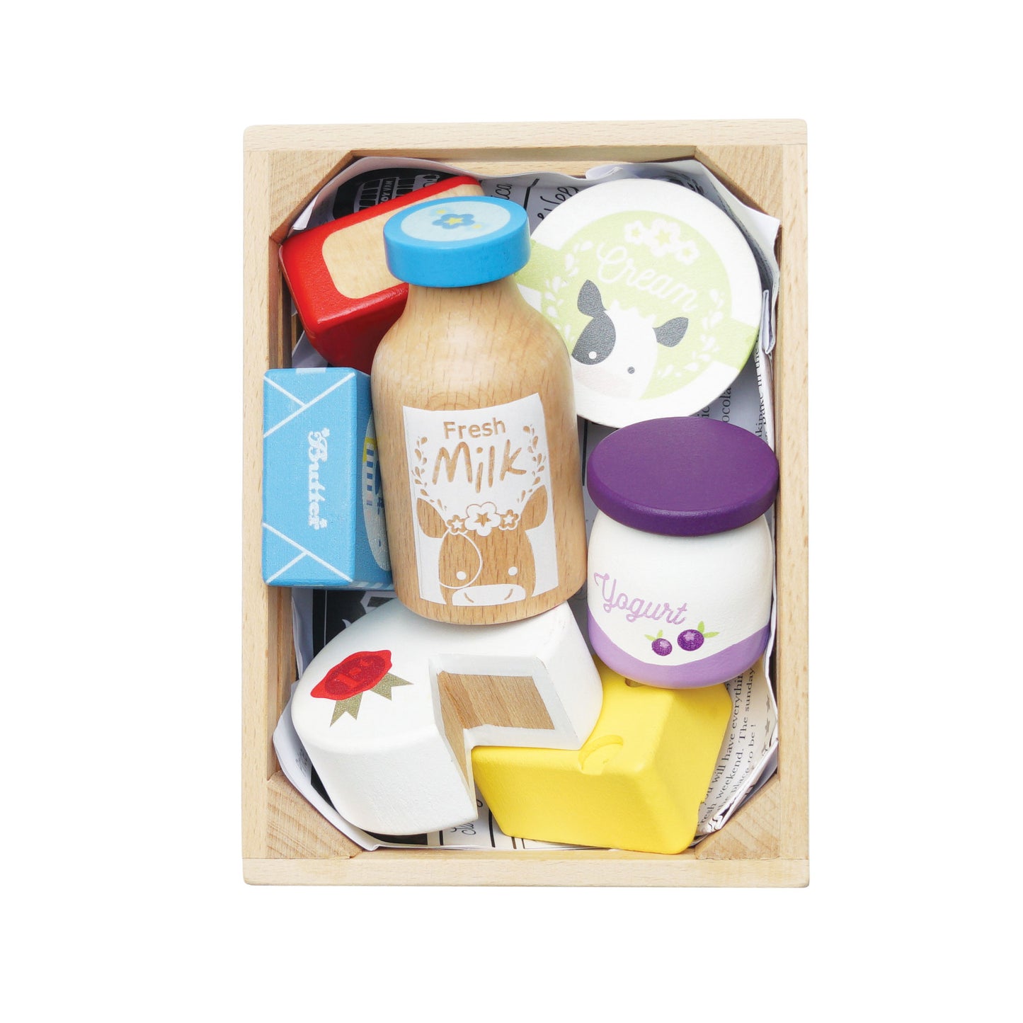 Le Toy Van - Wooden Cheese & Dairy Market Crate