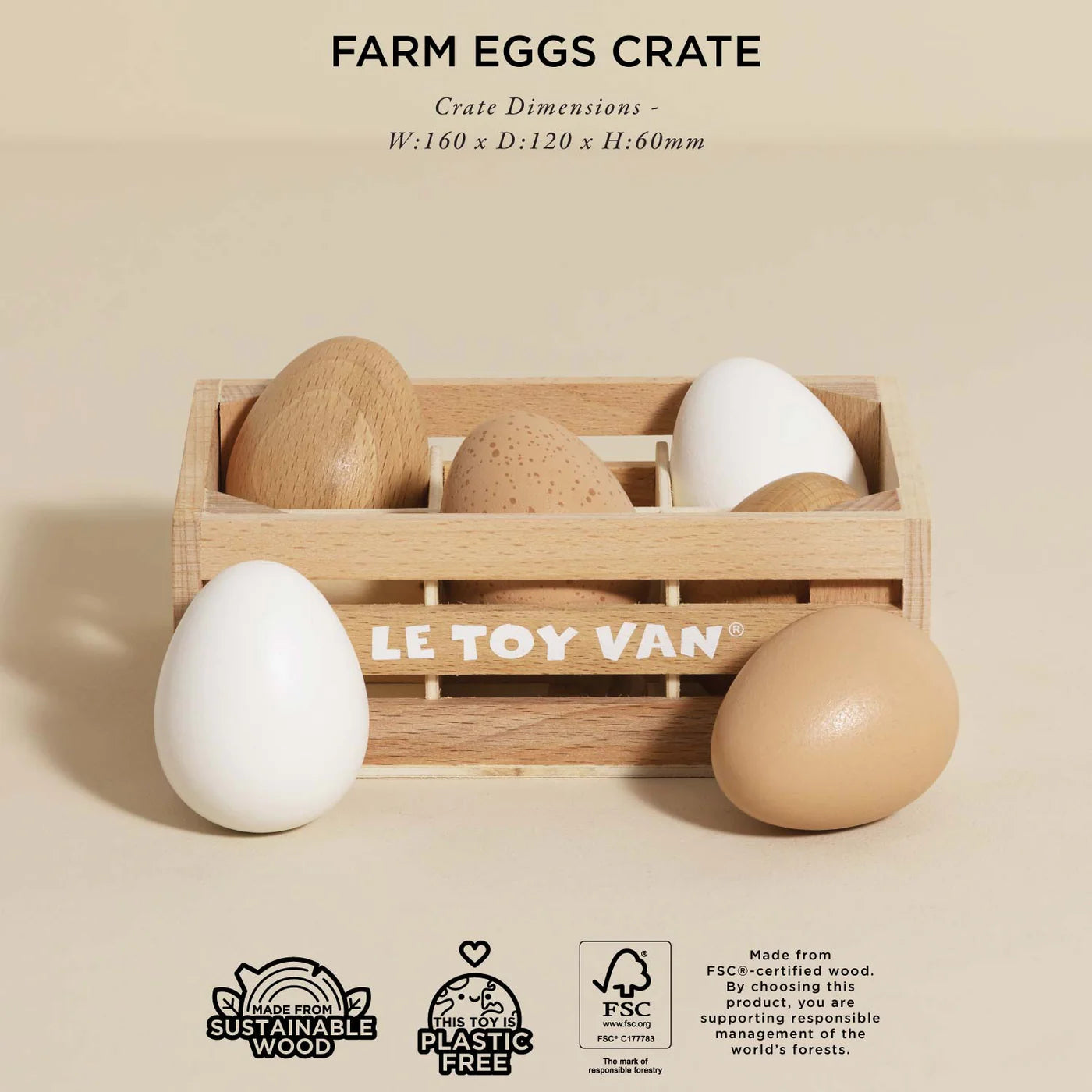 Le Toy Van - Wooden Farm Eggs Market Crate