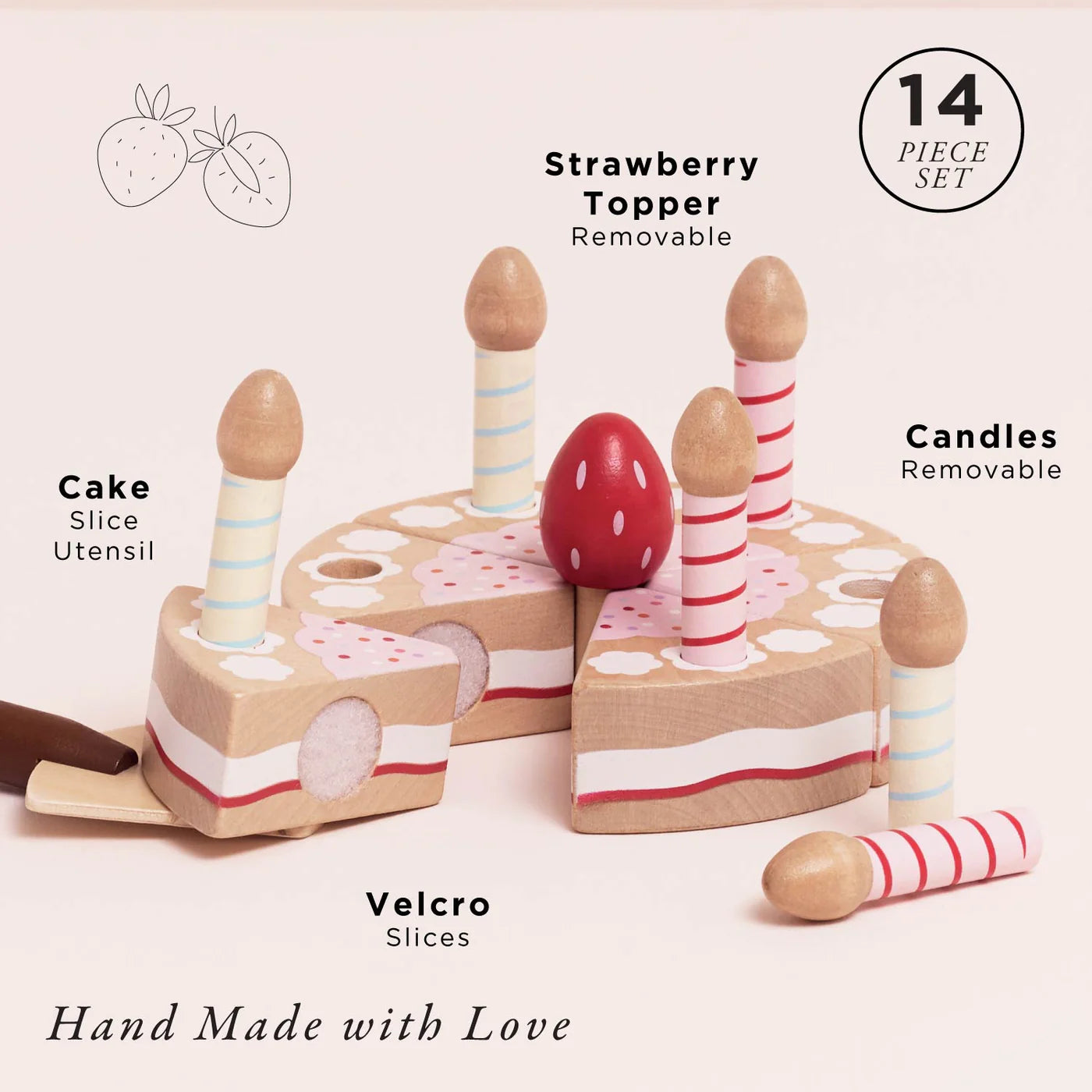Le Toy Van - Wooden Sliceable Birthday Cake & Candles