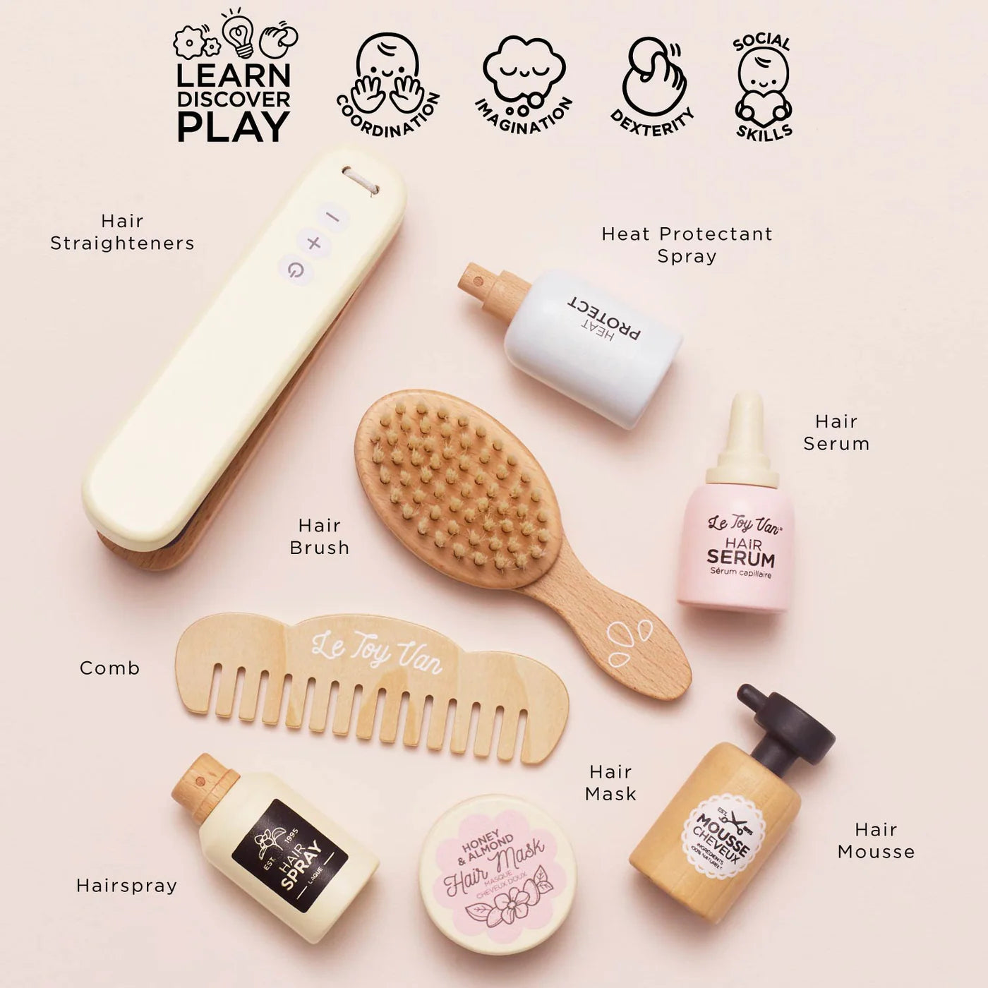 Le Toy Van - Wooden Hair Care & Straighteners Set