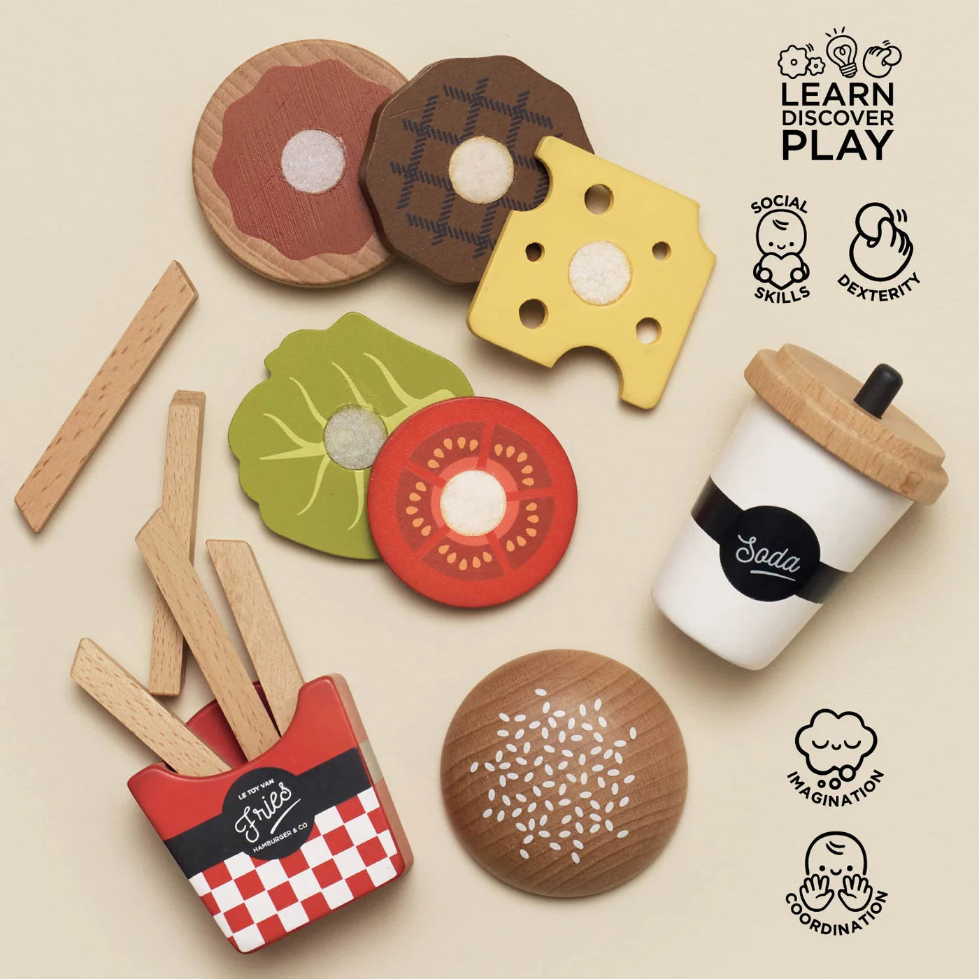 Le Toy Van - Wooden Gourmet Hamburger Set
