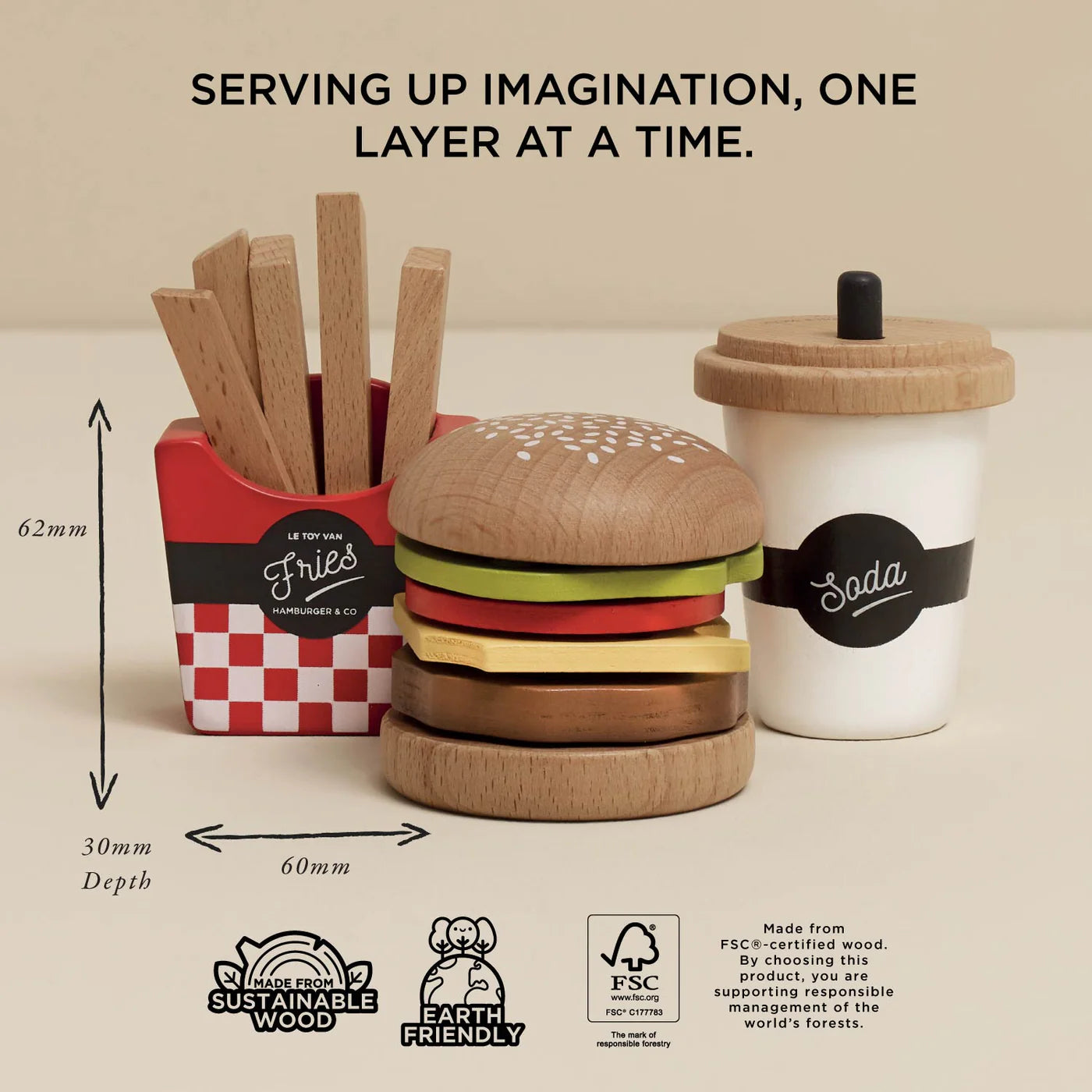 Le Toy Van - Wooden Gourmet Hamburger Set