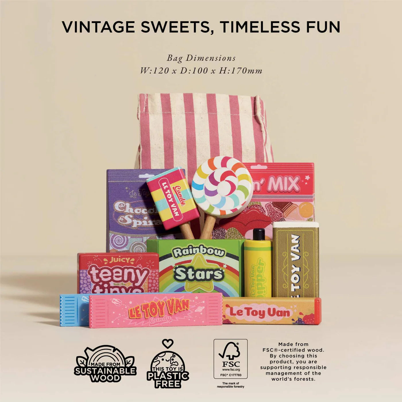 Le Toy Van - Wooden Retro Sweets and Candy Roleplay Set