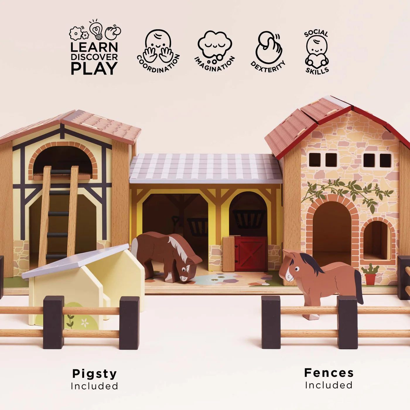 Le Toy Van - Wooden Farmyard Stables