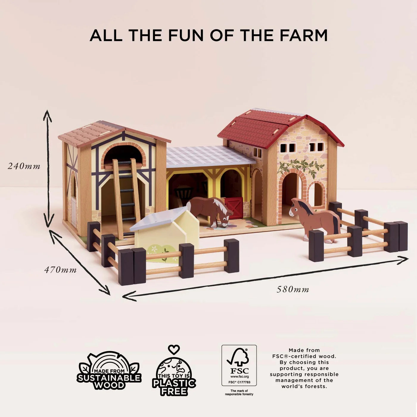 Le Toy Van - Wooden Farmyard Stables