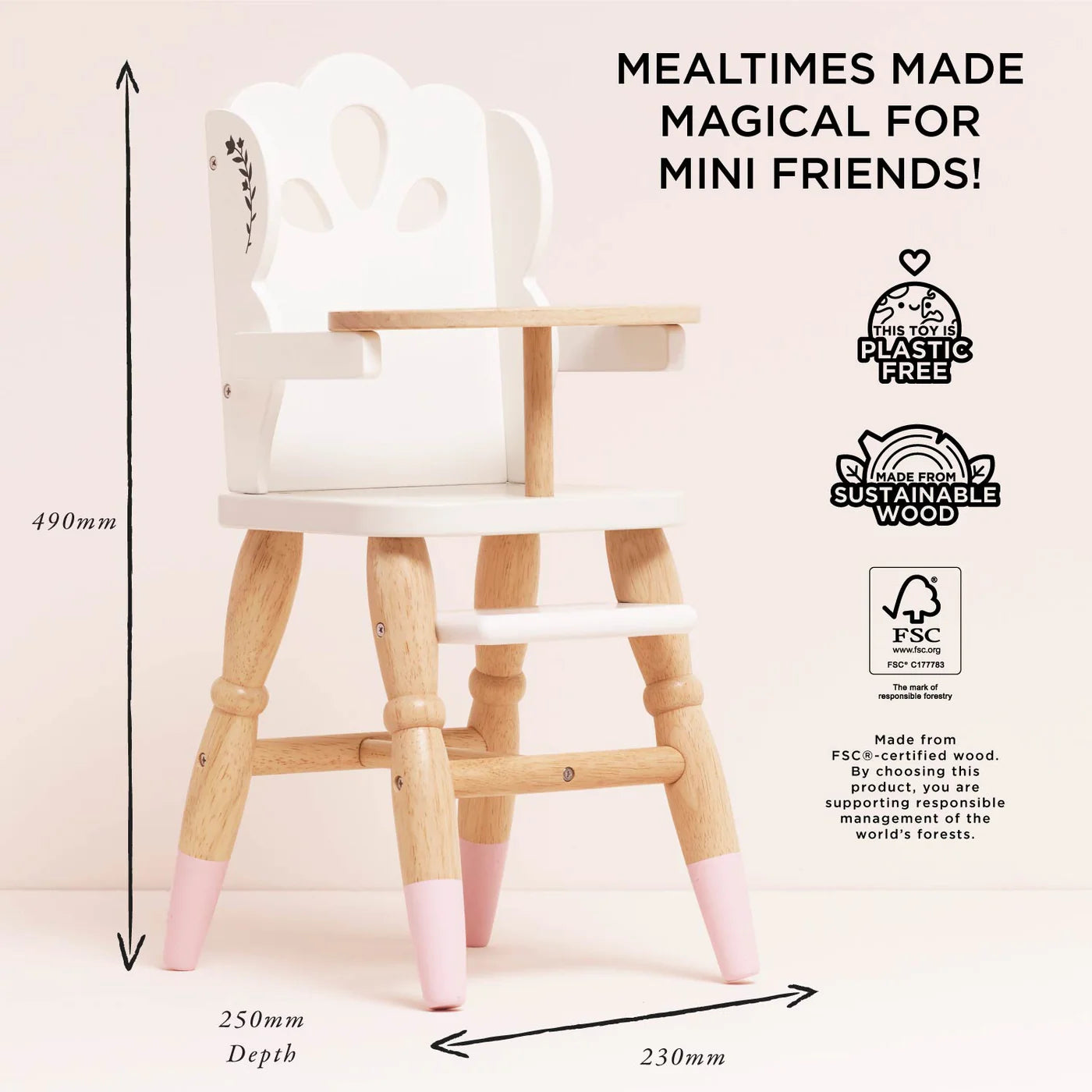Le Toy Van - Wooden Dolls High Chair