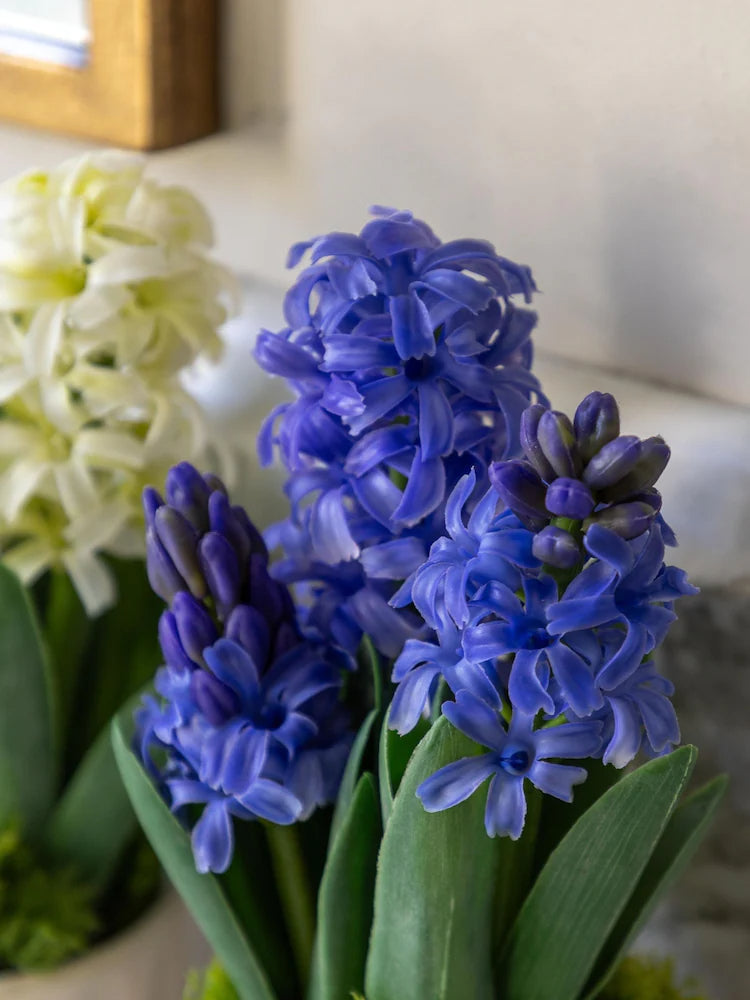 Faux Potted Plant - Purple Spring Hydrangea In Ceramic Pot