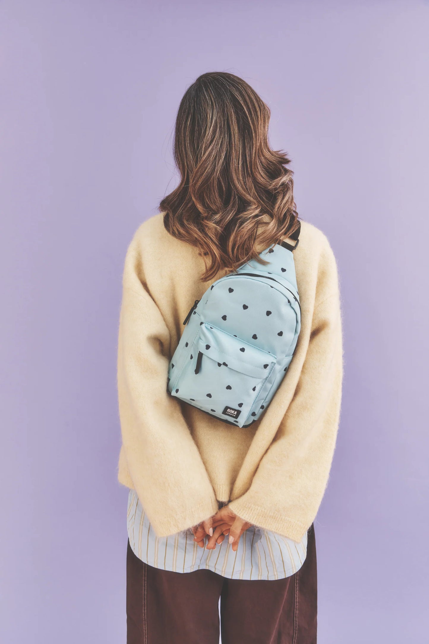 Roka - Willesden Sling Bag in Heart Print