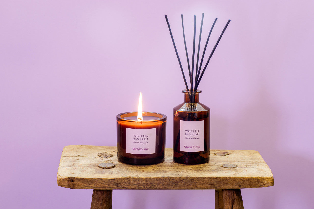 Stoneglow - The Walled Garden Wisteria Blossom Diffuser - Wisteria | peony | pear - Scented Reed Diffuser 160ml