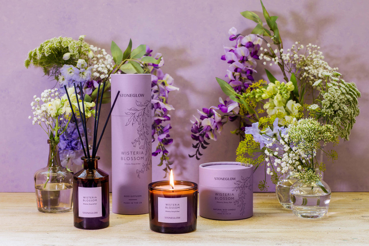 Stoneglow - The Walled Garden Wisteria Blossom Diffuser - Wisteria | peony | pear - Scented Reed Diffuser 160ml